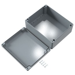 1 pcs - Rose Aluminium Standard Series Grey Die Cast Aluminium Enclosure, IP66, IK09, Grey Lid, 280 x 230 x 110mm