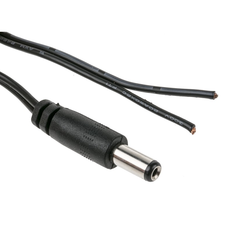 1 pcs - RS PRO 2.1mm DC Power Plug to Unterminated Power Cord, 1.8m