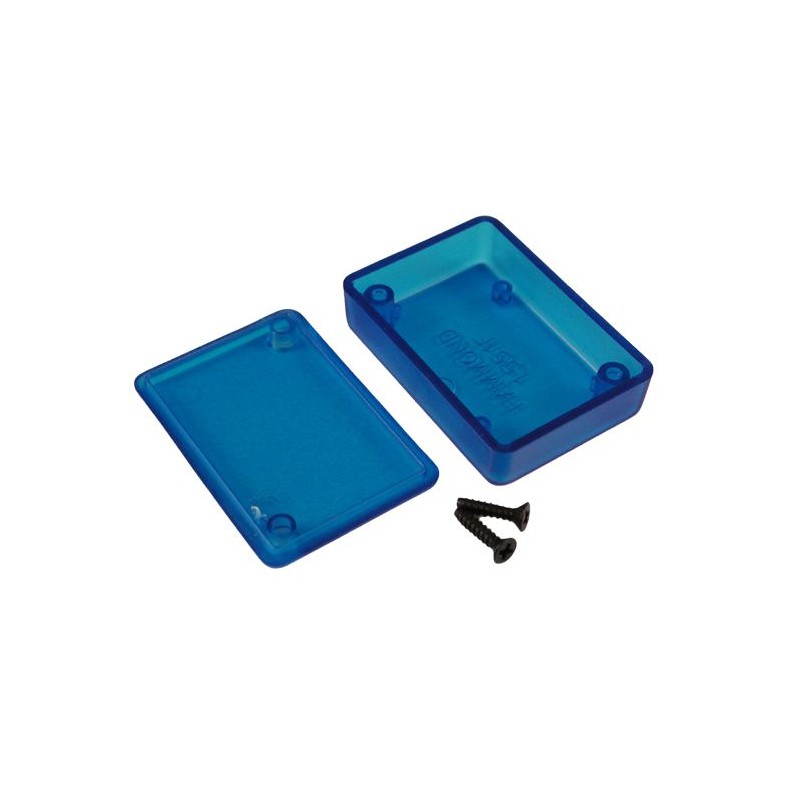 1 pcs - Hammond 1551 Series Translucent Blue ABS Enclosure, IP54, Flanged, Translucent Blue Lid, 50 x 35 x 15mm