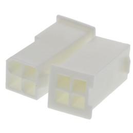 5 pcs - Molex, Mini-Fit Jr Male Connector Housing, 4.2mm Pitch, 4 Way, 2 Row