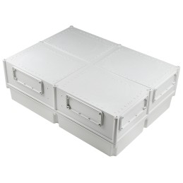 1 pcs - Fibox EK Series Grey Polycarbonate Enclosure, IP66, IP67, Flanged, Grey Lid, 760 x 560 x 250mm
