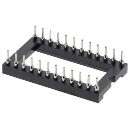 5 pcs - Winslow 2.54mm Pitch Vertical 24 Way, Through Hole Turned Pin Open Frame IC Dip Socket, 5A