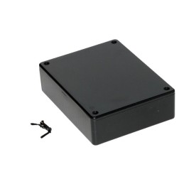 1 pcs - Hammond 1591 Series Black ABS Enclosure, IP54, Flanged, Black Lid, 120 x 94 x 34mm
