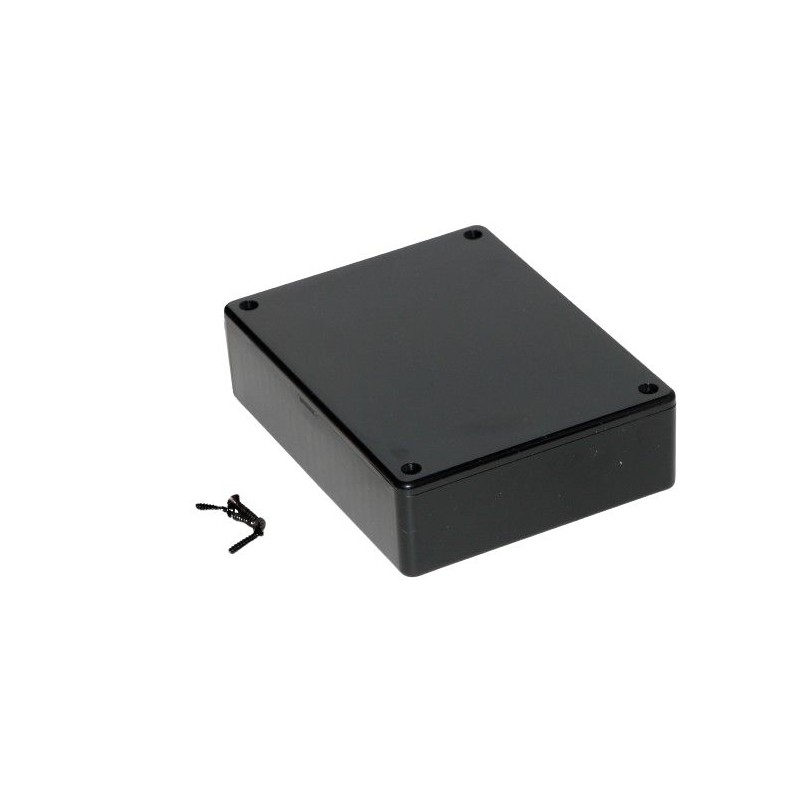 1 pcs - Hammond 1591 Series Black ABS Enclosure, IP54, Flanged, Black Lid, 120 x 94 x 34mm