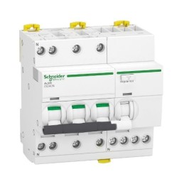 1 pcs - Schneider Electric RCBO, 16A Current Rating, 3P+N Poles, 30mA Trip Sensitivity, Type C, Acti9 Range