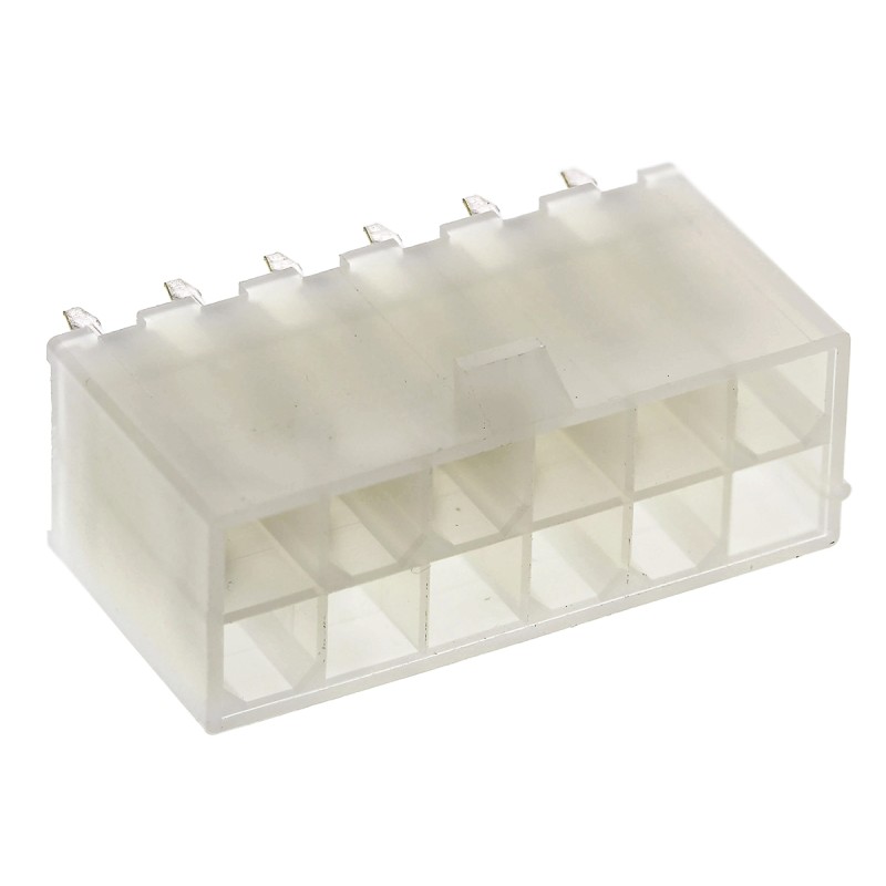 5 pcs - Molex Mini-Fit Jr. Series Straight Through Hole PCB Header, 12 Contact(s), 4.2mm Pitch, 2 Row(s), Shrouded