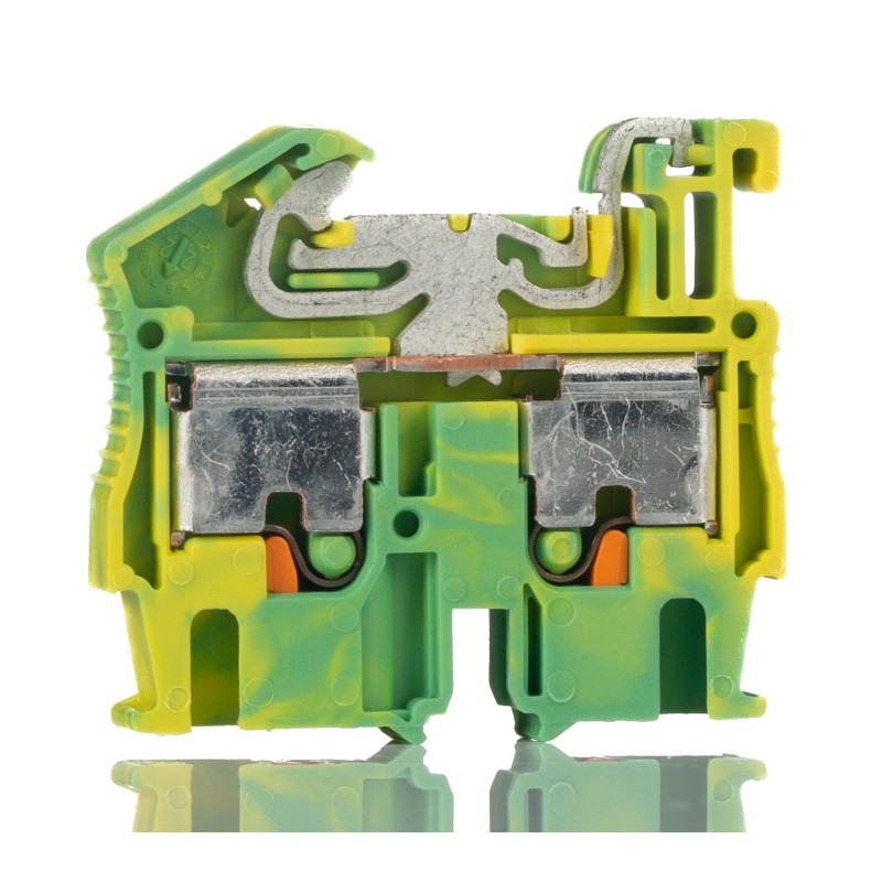 5 pcs - Phoenix Contact MPT 2.5-PE Series Green/Yellow Earth Terminal Block, 0.14 - 4mm², Single-Level, Push In