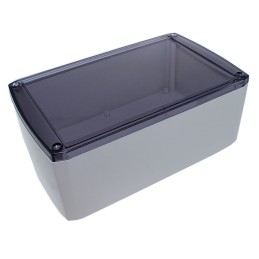 1 pcs - CAMDENBOSS 1102 Series Grey ABS Enclosure, IP54, Transparent Lid, 125 x 75 x 50mm