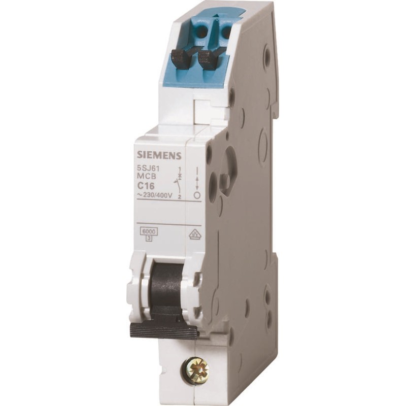 1 pcs - Siemens Sentron 5SJ6 MCB, 1P, 10A Curve C, 230V AC, 60V DC, 6 kA Breaking Capacity