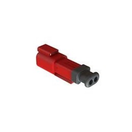 1 pcs : AT04-2P-SR02RED - Automotive Connectors 2 Position, Receptacle, Pin, SR02 Strain Relief (Reduced Diameter Seal), Red Bod