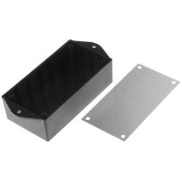 1 pcs - RS PRO Black ABS Enclosure, Flanged, Black Lid, 143.76 x 65.53 x 37.08mm