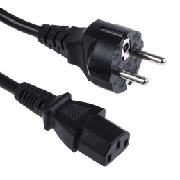 1 pcs - RS PRO IEC C13 Socket to CEE 7/7 Plug Power Cord, 1m