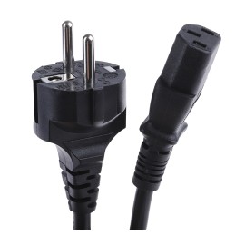 1 pcs - RS PRO IEC C13 Socket to CEE 7/7 Plug Power Cord, 1m