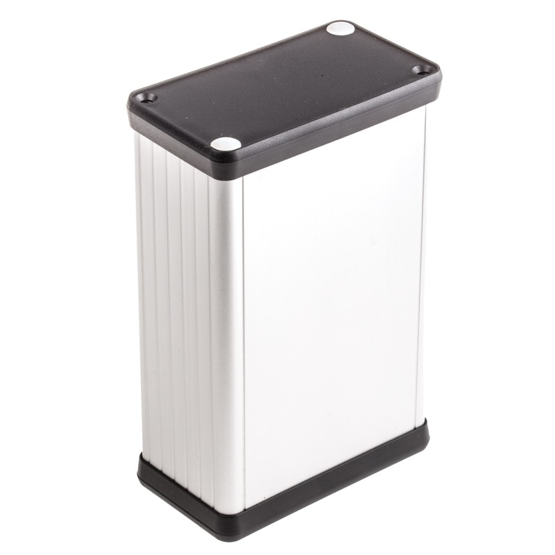 1 pcs - Hammond 1455 Series Clear Aluminium Enclosure, IP54, Black Lid, 120 x 78 x 43mm