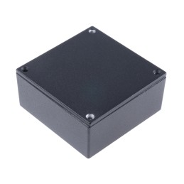 1 pcs - Hammond 1590 Series Black Die Cast Aluminium Enclosure, IP54, Black Lid, 92 x 92 x 38mm