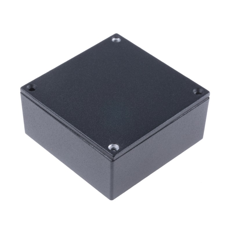 1 pcs - Hammond 1590 Series Black Die Cast Aluminium Enclosure, IP54, Black Lid, 92 x 92 x 38mm