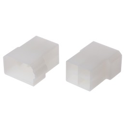 1800 pcs - TE Connectivity, AMP FASTIN-FASTON 4 Way Nylon 66 Crimp Terminal Housing, Natural
