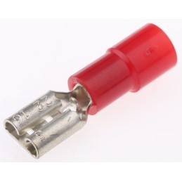 100 pcs - RS PRO Red Insulated Female Spade Connector, Receptacle, 4.75 x 0.5mm Tab Size, 0.5mm² to 1.5mm²
