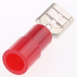 100 pcs - RS PRO Red Insulated Female Spade Connector, Receptacle, 4.75 x 0.5mm Tab Size, 0.5mm² to 1.5mm²
