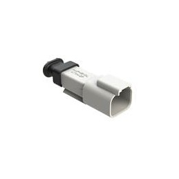 1 pcs : AT04-2P-SR02WHT - Automotive Connectors 2 Position, Receptacle, Pin, SR02 Strain Relief (Reduced Diameter Seal), White B