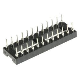 5 pcs - Winslow 2.54mm Pitch Vertical 24 Way, Through Hole Turned Pin Open Frame IC Dip Socket, 5A