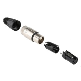 1 pcs - Neutrik Cable Mount XLR Connector, Female, 50 V, 4 Way, Silver over Nickel Plating