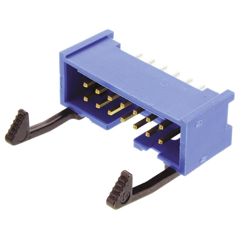 1 pcs - TE Connectivity AMP-LATCH Series Straight Through Hole PCB Header, 14 Contact(s), 2.54mm Pitch, 2 Row(s), Shrouded