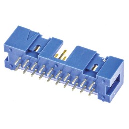 50 pcs - TE Connectivity AMP-LATCH Series Straight Through Hole PCB Header, 20 Contact(s), 2.54mm Pitch, 2 Row(s), Shrouded