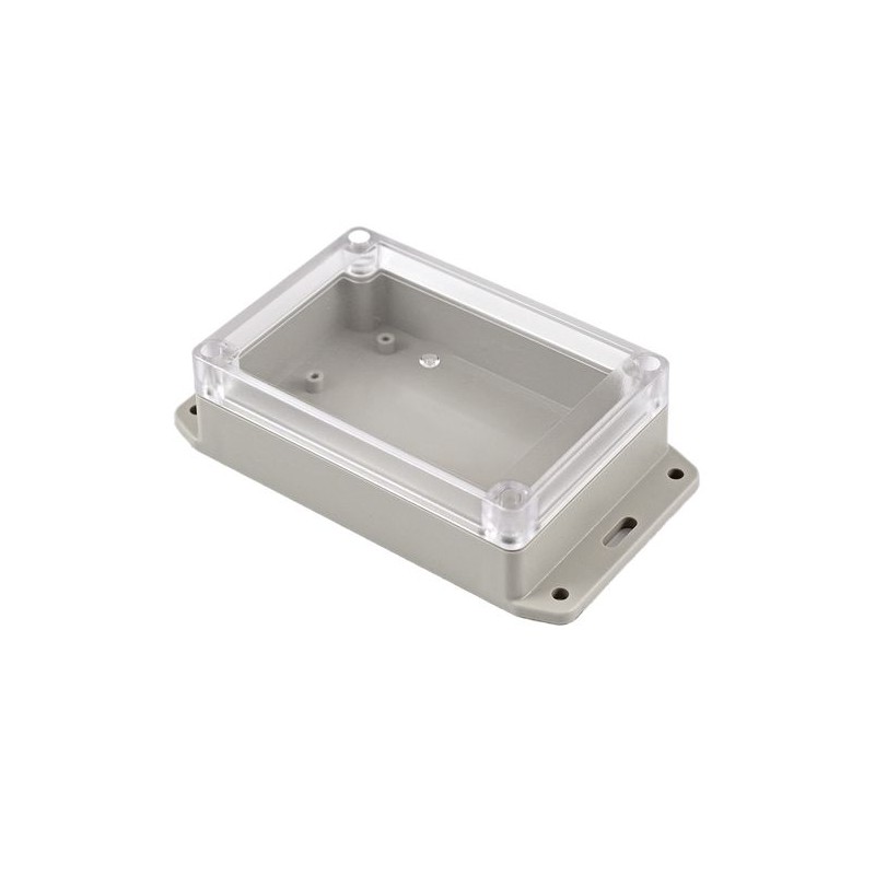 1 pcs - Hammond RP Series Light Grey ABS General Purpose Enclosure, IP65, Flanged, Clear Lid, 125 x 85 x 40mm