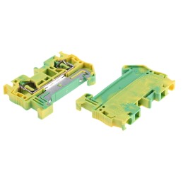 5 pcs - Phoenix Contact ST 4-PE Series Green/Yellow Earth Terminal Block, 0.08 - 6mm², Single-Level, Spring Cage