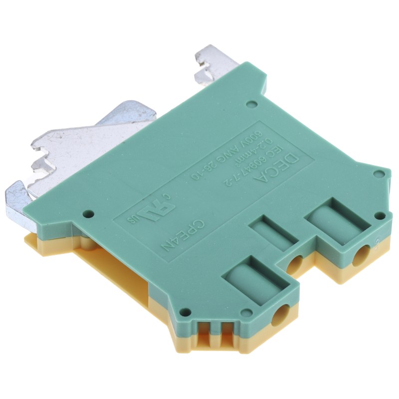 5 pcs - RS PRO 2-Way DIN Rail Earth Block, 0.2 to 4mm², 26 - 10 AWG Wire, Screw