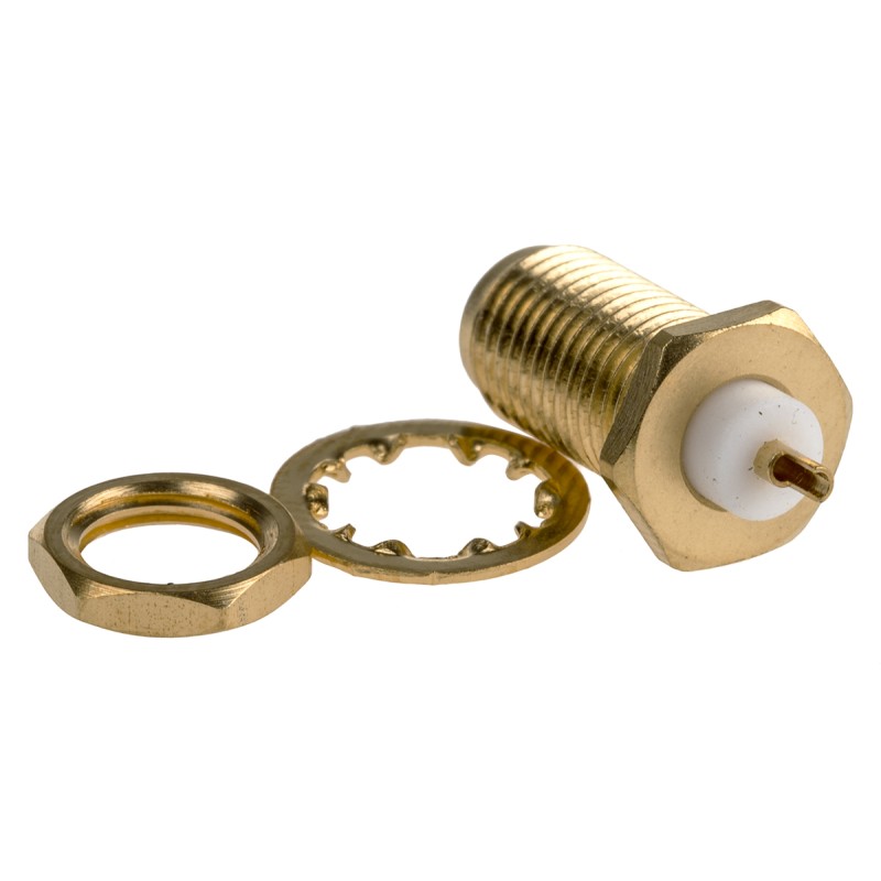 50 pcs - TE Connectivity, jack Panel Mount SMA Connector, 50Ω, Solder Termination, Straight Body