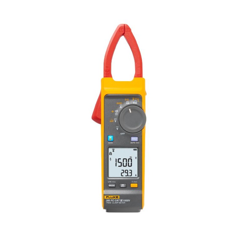 1 pcs - Fluke 393FC/E Clamp Meter Wi-Fi, 1000A dc, Max Current 2500A ac CAT III 1500V With RS Calibration