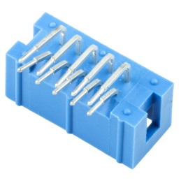 50 pcs - TE Connectivity AMP-LATCH Series Right Angle Through Hole PCB Header, 10 Contact(s), 2.54mm Pitch, 2 Row(s), Shrouded