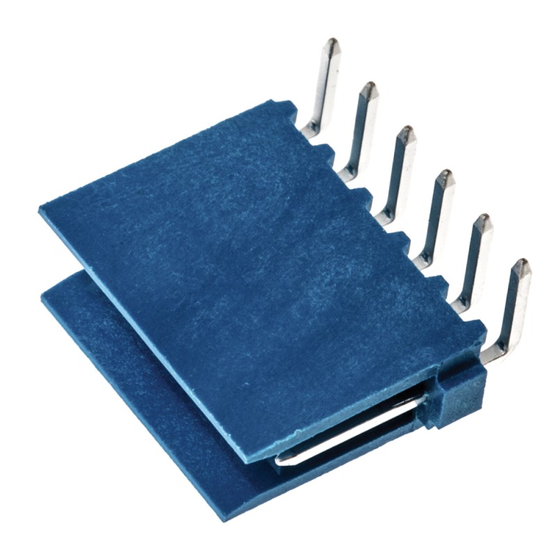 10 pcs - TE Connectivity AMPMODU HE14 Series Right Angle Through Hole PCB Header, 6 Contact(s), 2.54mm Pitch, 1 Row(s), Shroud