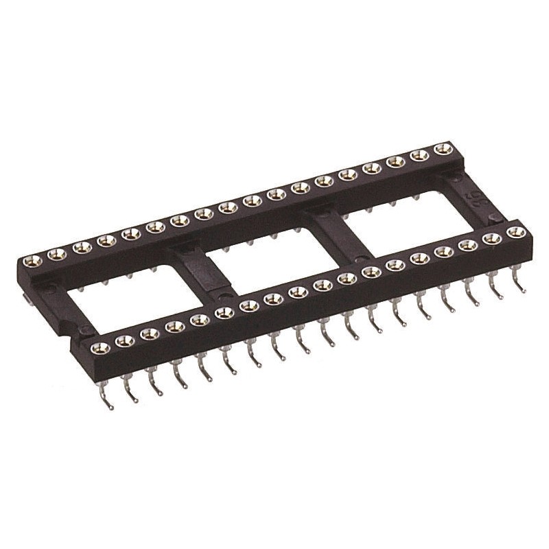 5 pcs - Preci-Dip 2.54mm Pitch Vertical 28 Way, SMT Turned Pin Open Frame IC Dip Socket, 1A