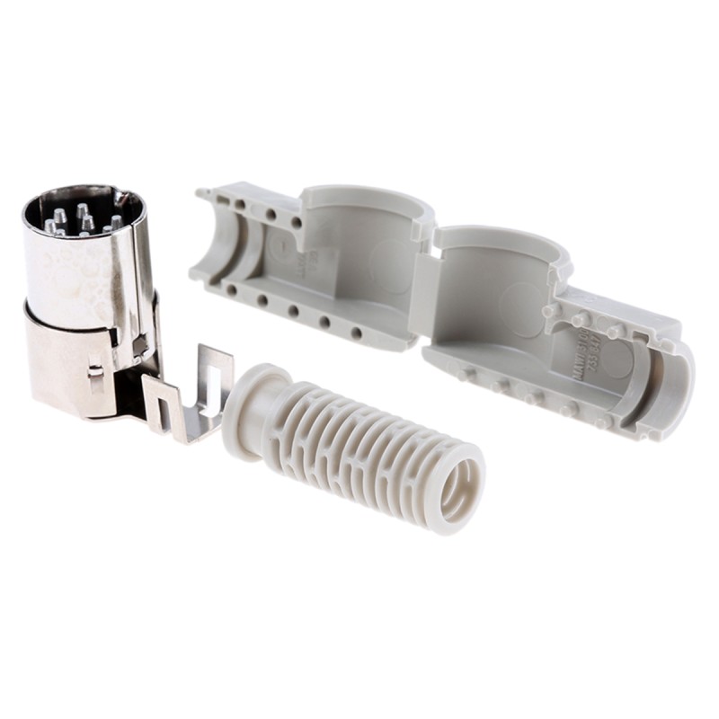 50 pcs - RS PRO 8 Pole Right Angle Din Plug, DIN 45326, 4A, 34 V ac/dc IP30, Male, Cable Mount