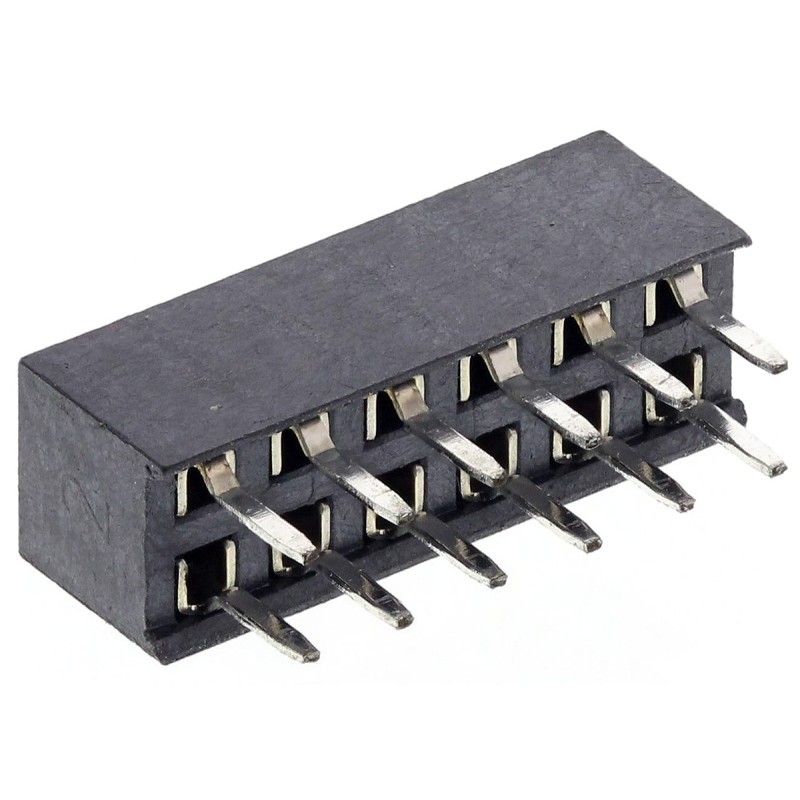 5 pcs - HARWIN Straight Through Hole Mount PCB Socket, 12-Contact, 2-Row, 2mm Pitch, Solder Termination
