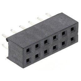 5 pcs - HARWIN Straight Through Hole Mount PCB Socket, 12-Contact, 2-Row, 2mm Pitch, Solder Termination