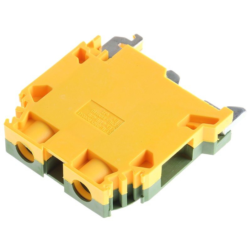 1 pcs - Entrelec SNA Series Green/Yellow Earth Terminal Block, 10mm², Single-Level, Screw Termination