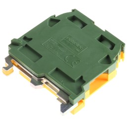 1 pcs - Entrelec SNA Series Green/Yellow Earth Terminal Block, 10mm², Single-Level, Screw Termination