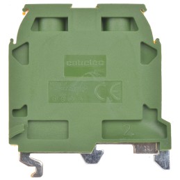 1 pcs - Entrelec SNA Series Green/Yellow Earth Terminal Block, 10mm², Single-Level, Screw Termination