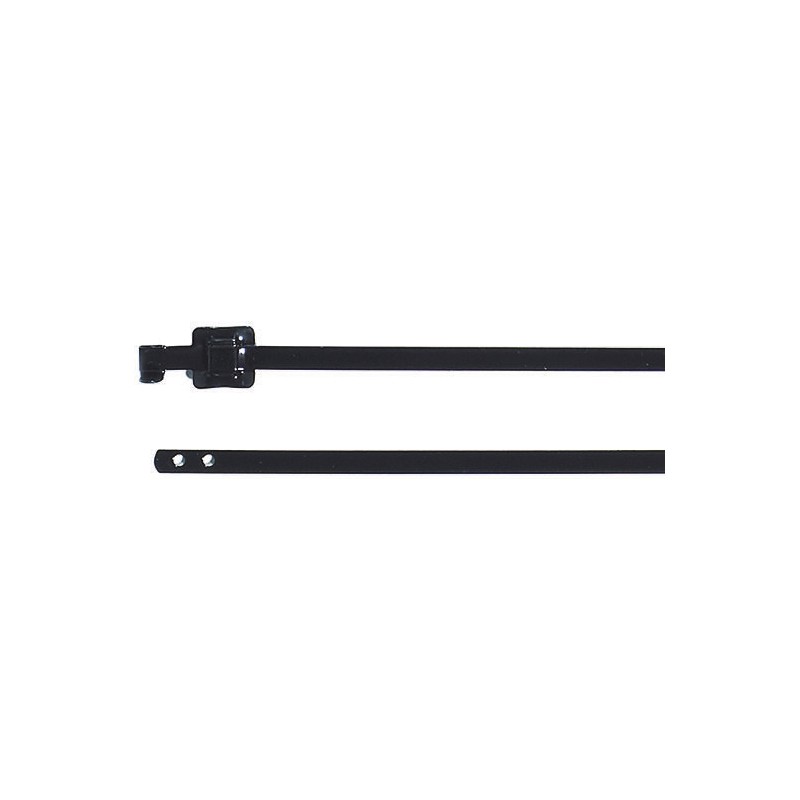 1 Bag of 100 - HellermannTyton Cable Tie, Releasable, 330mm x 10.26 mm, Black Polyester Coated Stainless Steel, Pk-50