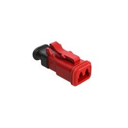 1 pcs : AT06-2S-SR01RED - Automotive Connectors 2 Position, Plug, Socket, SR01 Strain Relief (Standard Seal), Red Body