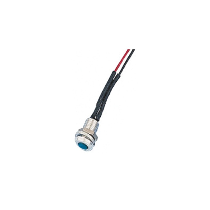 1 pcs - Oxley Blue Panel Mount Indicator, 3.6V, 6.4mm Mounting Hole Size, Lead Wires Termination, IP66