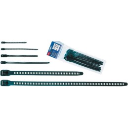 1 Bag of 12 - HellermannTyton Cable Tie, Releasable, 260mm x 7 mm, Black TPU, Pk-12