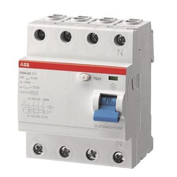 1 pcs - ABB F200 RCCB, 100A, 4 Pole, 30mA, Type A, 277 V ac, 480 V ac