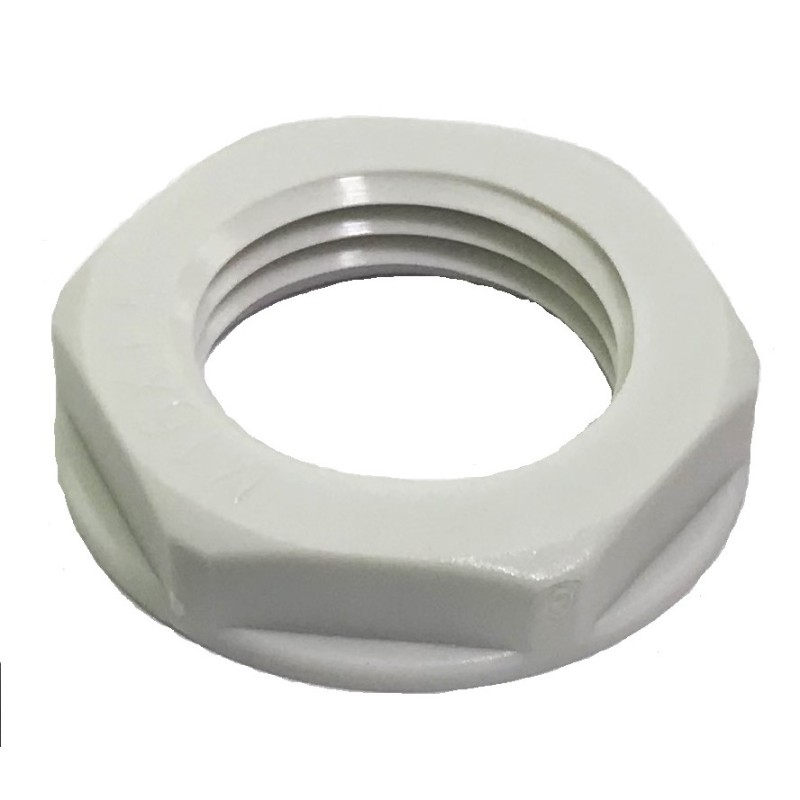 1 Bag of 50 - RS PRO Grey Nylon 66 Cable Gland Locknut, M12 Thread, IP68