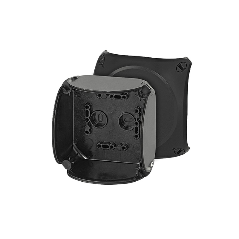 1 pcs - HENSEL Black Polycarbonate Junction Box, IP66, IP67, 104 x 104 x 70mm