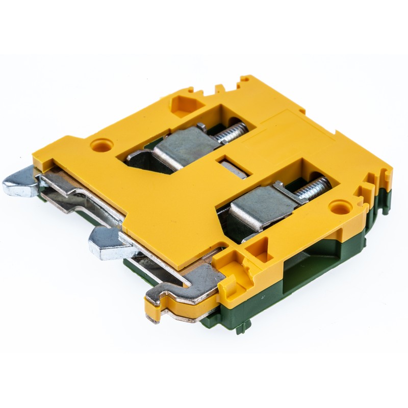 5 pcs - Entrelec SNA Series Green/Yellow Earth Terminal Block, 6mm², Single-Level, Screw Termination